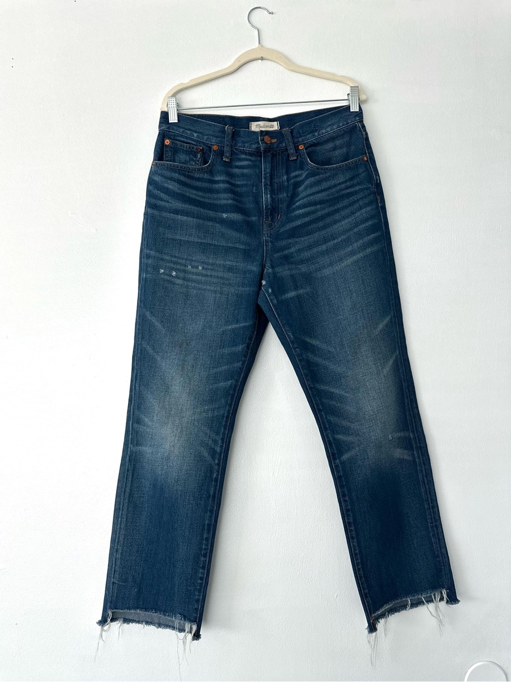 MADEWELL The Perfect Vintage Frayed Hem Distressed Jeans